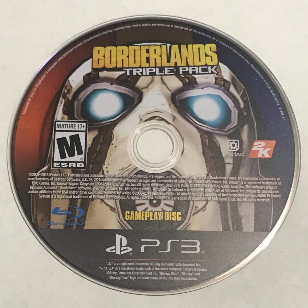 Borderlands Triple Pack (Sony Playstation 3, 2015) PS3 Tested Ships Same Day